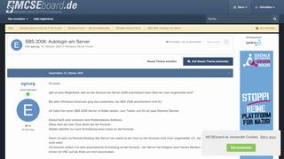 
                            9. SBS 2008: Autologin am Server - Windows Server Forum - MCSEboard.de