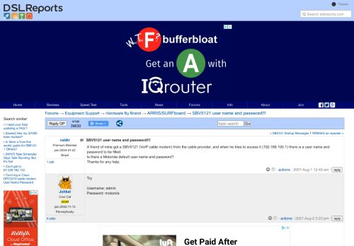 
                            7. SBV5121 user name and password!!! - ARRIS/SURFboard | DSLReports ...