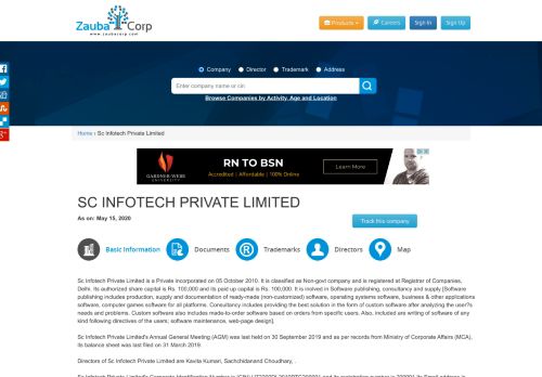 
                            5. SC INFOTECH PRIVATE LIMITED - Company, directors and contact ...