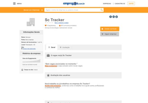 
                            9. Sc Tracker - O que fazemos e Trabalhe conosco | Empregos.com.br