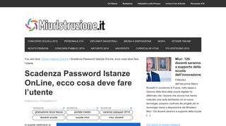 
                            9. Scadenza Password Istanze OnLine, ecco cosa deve fare l'utente ...