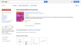 
                            13. Scala:Applied Machine Learning - Resultado da Pesquisa de livros Google