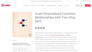 
                            11. Scale Personalized Customer Relationships with Two-Way SMS - Twilio