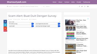 
                            9. Scam Alert: Buat Duit Dengan Survey - - Shamsuriyadi.com