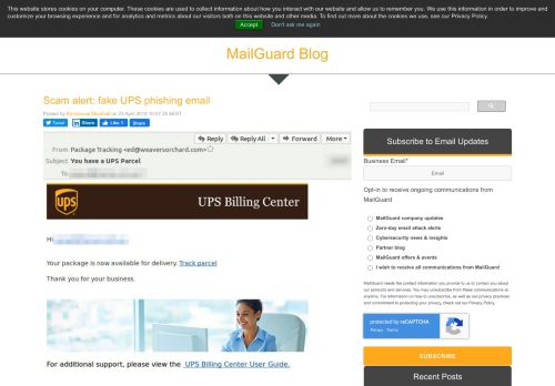 
                            12. Scam alert: fake UPS phishing email - MailGuard