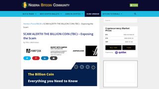 
                            11. SCAM ALERT!!! THE BILLION COIN (TBC) - 1 thing You Need to Know.