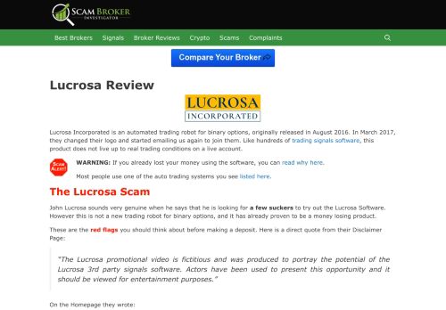 
                            4. Scam Broker Investigator • Lucrosa Review