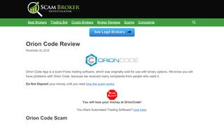 
                            8. Scam Broker Investigator • Orion Code Review