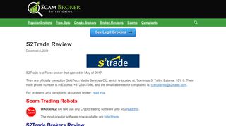 
                            8. Scam Broker Investigator • S2Trade Broker Review