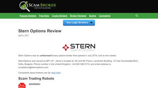 
                            6. Scam Broker Investigator • Stern Options Review