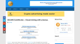 
                            4. [SCAM] CoinMix.biz - Cloud mining with a bonus. - Earn Free Bitcoins ...