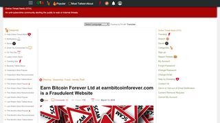 
                            8. Scam - Earn Bitcoin Forever Ltd at earnbitcoinforever.com is a ...