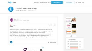 
                            12. Scam | Myiyo Online Surveys on Hellopeter.com