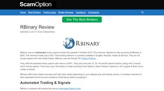 
                            4. Scam Trading Brokers - RBinary Review - Comfirmed Scam!