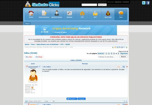 
                            6. SCAM :: VoBux [SCAM] - Sindicato de Clicks