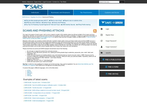 
                            8. Scams and Phishing - Sars