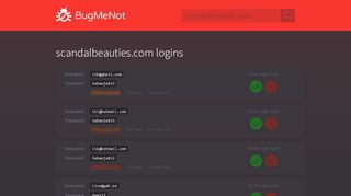 
                            2. scandalbeauties.com passwords - BugMeNot