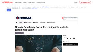 
                            11. Scania Developer Portal für maßgeschneiderte ... - Mynewsdesk