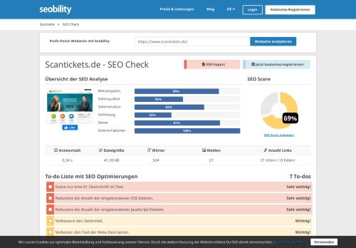 
                            4. scantickets.de | SEO Bewertung | Seobility.net