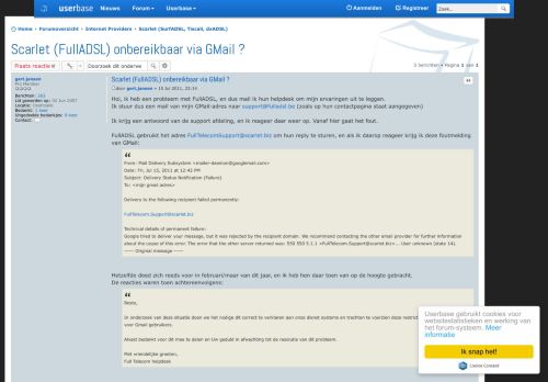 
                            9. Scarlet (FullADSL) onbereikbaar via GMail ? - Userbase