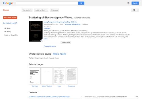 
                            12. Scattering of Electromagnetic Waves: Numerical Simulations - Google Books Result