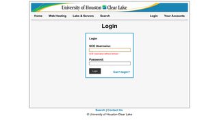 
                            10. SCE Support Center - Login - University of Houston-Clear Lake