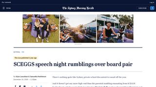 
                            10. SCEGGS speech night rumblings over board pair - Sydney Morning ...