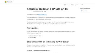 
                            5. Scenario: Build an FTP Site on IIS | Microsoft Docs