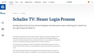 
                            3. Schalke TV: Neuer Login-Prozess - Fußball - Schalke 04