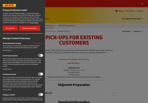 
                            12. Schedule a Pick up | DHL eCommerce | Australia