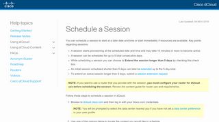 
                            3. Schedule a Session | Help | Cisco dCloud