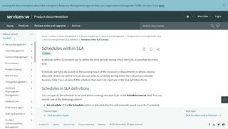 
                            11. Schedules within SLA | ServiceNow Docs