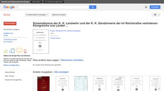 
                            5. Schematismus der K. K. Landwehr und der K. K. Gendarmerie der im ... - Google Books-Ergebnisseite