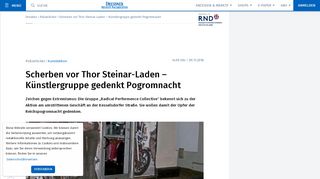 
                            8. Scherben vor Thor Steinar-Laden – Künstlergruppe gedenkt ... - DNN