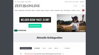 
                            8. Schlagzeilen, News und Newsticker | ZEIT ONLINE - Die Zeit