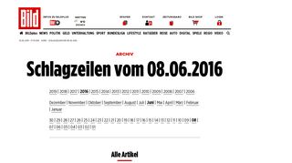 
                            6. Schlagzeilen vom 08.06.2016 - Bild.de