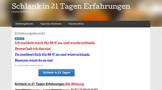 
                            2. Schlank in 21 Tagen Erfahrungen | Erfolgreich Abnehmen