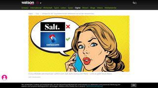 
                            10. Schlappe für Salt: Coop-Mobile-Kunden telefonieren neu auf dem ...