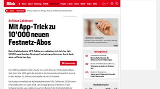 
                            8. Schlaue Cablecom: Mit App-Trick zu 10'000 neuen Festnetz-Abos - Blick