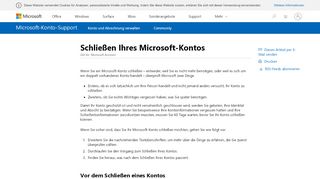 
                            11. Schließen Ihres Microsoft-Kontos - Microsoft Support