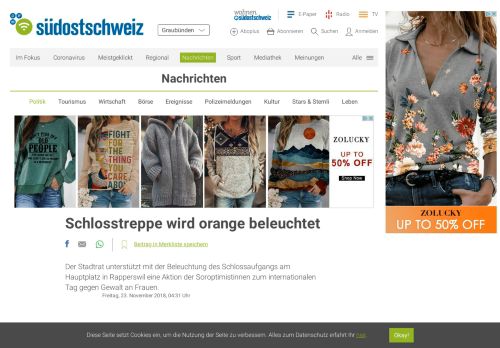 
                            13. Schlosstreppe wird orange beleuchtet | suedostschweiz.ch