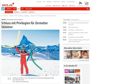 
                            11. Schluss mit Privilegien für Zermatter Skilehrer | 1815.ch