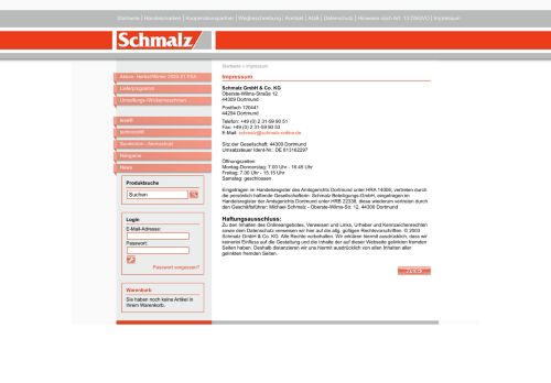 
                            13. Schmalz GmbH & Co. KG - Impressum