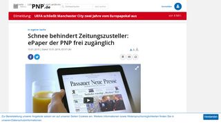 
                            11. Schnee behindert Zeitungszusteller: ePaper der PNP frei zugänglich