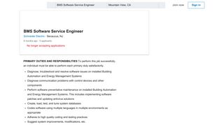 
                            12. Schneider Electric hiring BMS Software Service Engineer in Secaucus ...