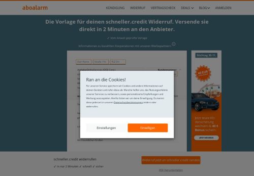 
                            3. schneller.credit direkt online widerrufen - Aboalarm