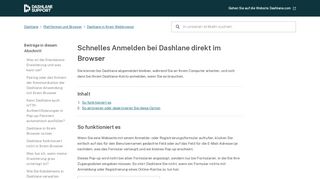 
                            12. Schnelles Anmelden bei Dashlane direkt im Browser – Dashlane