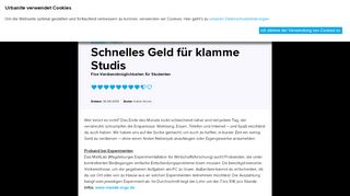 
                            6. Schnelles Geld für klamme Studis, | urbanite.net