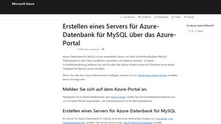
                            6. Schnellstart: Erstellen eines Azure Database for MySQL-Servers ...