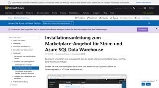 
                            9. Schnellstart für Striim mit Azure SQL Data Warehouse | Microsoft Docs